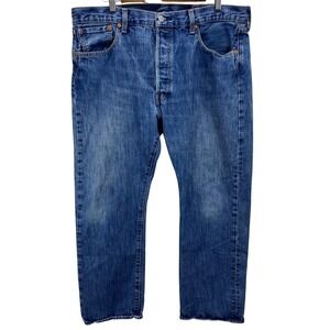 Levi's 501 Mens 38X29 Straight Leg Jeans Button Fly Blue Wash 100% Cotton (READ)